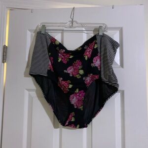 Floral High Waist Bikini Bottom